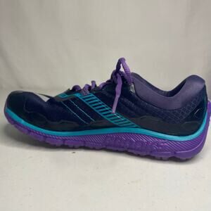 Women's Brooks Pure Grit 5 Trail Running Shoes Purple Black Size 8.5 Hiking